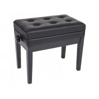 Kinsman KPB10BK Satin Black Deluxe Adjustable Height Piano Stool with Storage